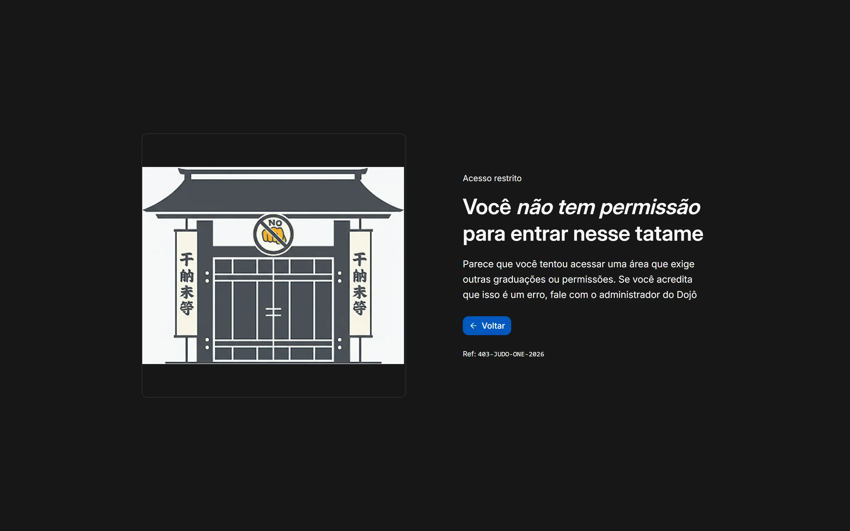 Tela de acesso negado.